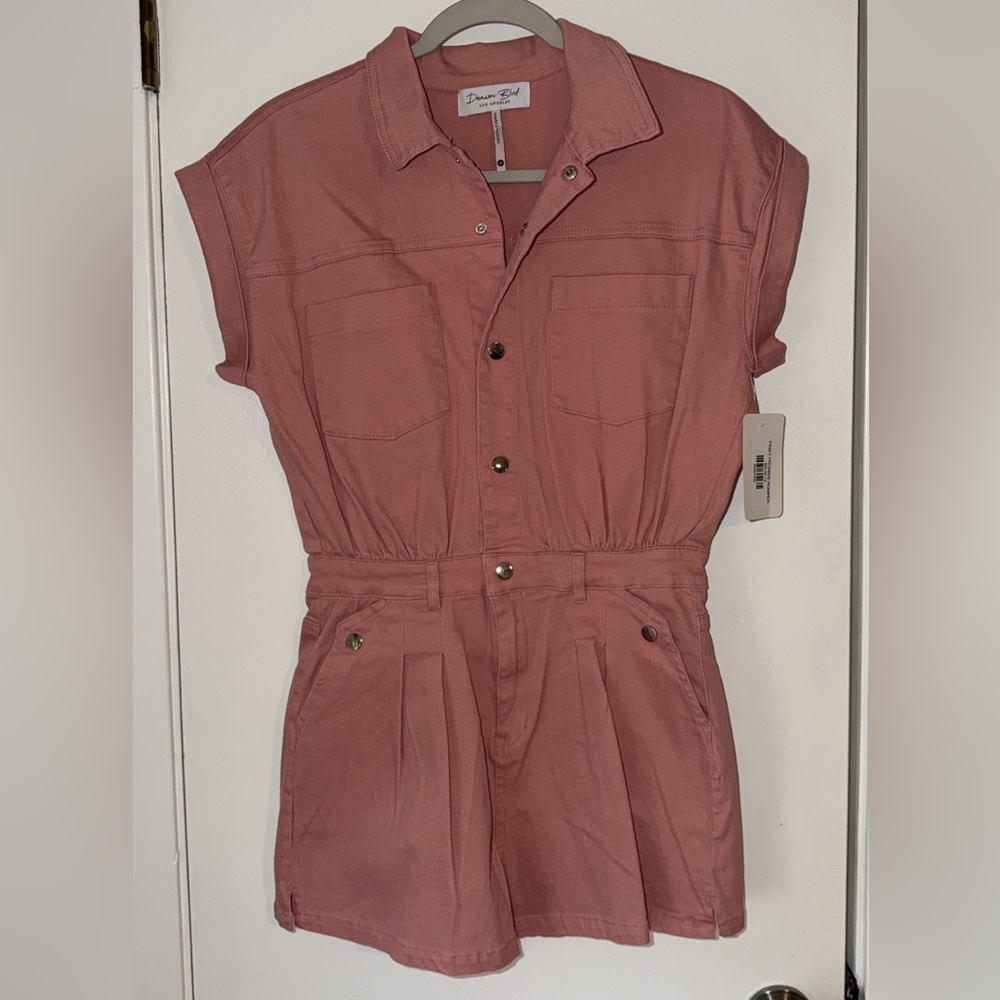 Pink Button-Up Romper